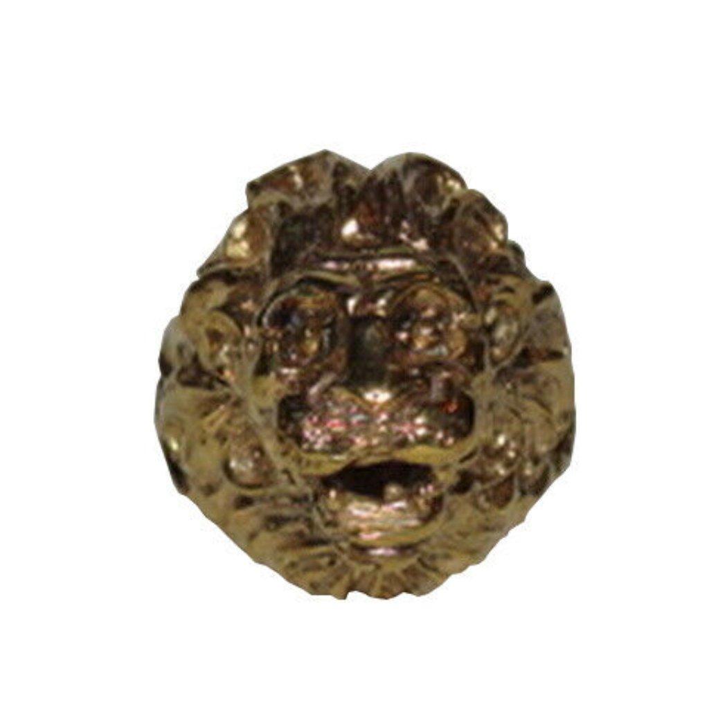 18 Kt Gold Vermeil Over Brass Etruscan Lion Profil